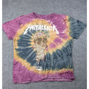 Metallica Graphic Shirt Mens Medium Tie Dye Music Concert Y2K Festival Skull
